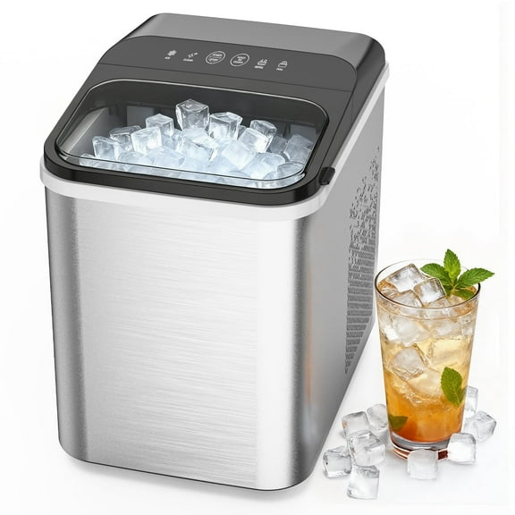 Nugget Ice Maker Countertop, Portable Ice Machine with Crushed Ice, 33lbs/Day, Self-Cleaning, Sonic Ice Makers with Chewable Pellet Ice for Home, Kitchen, Camping, RV, Office