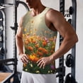 thumbnail image 5 of Gukieu Butterflies In Flower Field Print Men's Quick Dry Fitness Vest, Round Neck Sleeveless Fitness Bodybuilding Top-Medium, 5 of 7
