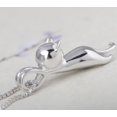 thumbnail image 4 of Collar S.Leaf de plata de ley con forma de gato para mujer con extensor, 4 of 9