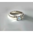 thumbnail image 2 of HeartsAndYou 1.3ct Engagement Ring for Women Emerald Cut Moissanite Solitaire Design 18k White Gold Over Silver, 2 of 6