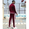 thumbnail image 3 of BUYJYA Men's Velour Tracksuit Set Velvet Sweatsuit Jogging Suits Full Zip Casual Jackets Pants 2 piece Warm Outfit Athletic Workout, 3 of 5