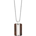 thumbnail image 3 of Stainless Steel Polished With Wood Dog Tag 24In Necklace Made In China srn447-24, 3 of 5