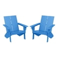 thumbnail image 2 of WestinTrends Riviera Outdoor HDPE Modern Adirondack Chair with Cup Holder (Set of 2), Pacific Blue, 2 of 11