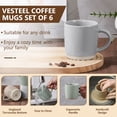 thumbnail image 7 of Vesteel Coffee Mugs Set of 6, 12oz Ceramic Coffee Cups Set with Makeup Clay for Coffee Tea Milk, Mug Gifts for Thanksgiving Day Anniversary, Multi-color, 7 of 7