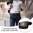 thumbnail image 2 of Wiywef Western Leather Buckle Belts Cowboy Horse Pattern Leather Buckle Belt Floral Engraved Buckle Belt for Men Women, 2 of 7