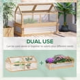 thumbnail image 4 of Dranite Raised Garden Bed with Greenhouse Top, Wooden Cold Frame Planter, 48x24x32.25 Inch, Natural, 4 of 6
