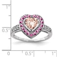 thumbnail image 3 of Sterling Silver Rhodium Morganite Heart Ring, 3 of 6