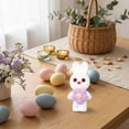 thumbnail image 5 of Easter Decorations Flocked Foam Bunny, 5.12" Spring Holiday Decor Figurine, Cute Rabbits Ornament for Easter Gifts and Table Centerpiece, Light Purple, 5 of 5