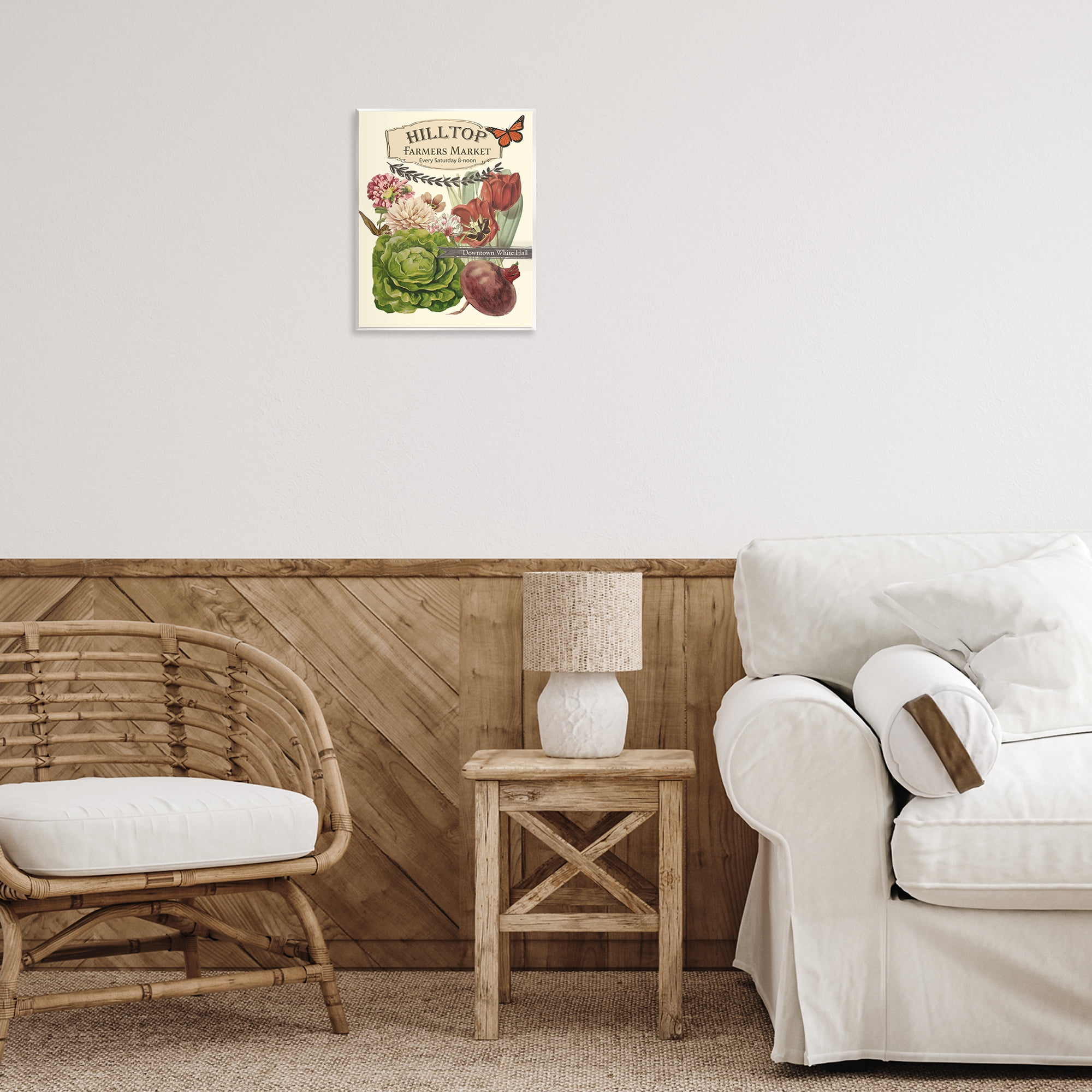 Stupell Industries Rustic Farmers Market Goods Plants & Flowers Painting Unframed Art Print Wall Art, 11 x 14