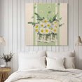 thumbnail image 4 of Spring Floral Daisy Wall Art Painting on Canvas, Leaves Linen Printed Canvas Art Home Prints Wall Art Framed Modern Artwork for Living Room Bedroom Wall Decor 20x20in, 4 of 9