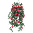 thumbnail image 3 of ZOELNIC 2PCS Artificial Hanging Flowers 3.3Ft Artificial Rose Vine Hanging Plants Artificial Flower for Home Room Garden Wedding Indoor Outdoor Decoration, Red, 3 of 11