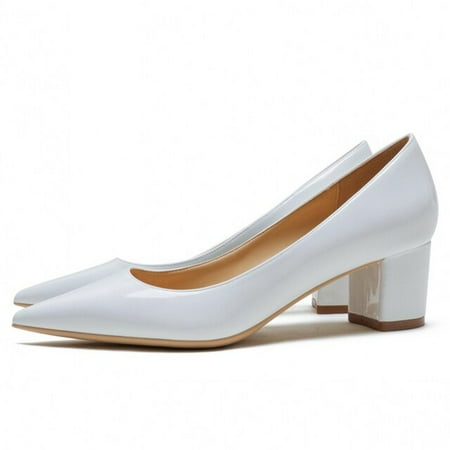 

YCNYCHCHY New Pointed Toe Big Size Squar Heels Sexy Red Pink Women s Pumps Elegant Office Lady High Heeled Spring Party Woman Shoes