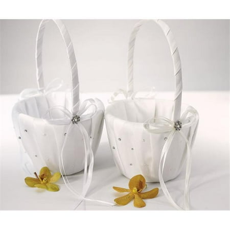 Weddingstar 6140 Scattered Pearls & Crystals Flower Girl Basket - Ivory