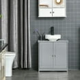 thumbnail image 2 of Resenkos Toilet Storage Cabinet, Bathroom Storage Cabinet,Bathroom Sink Cabinets with U-Shape Cut-Out and Adjustable Internal Shelf, Gray, 2 of 11