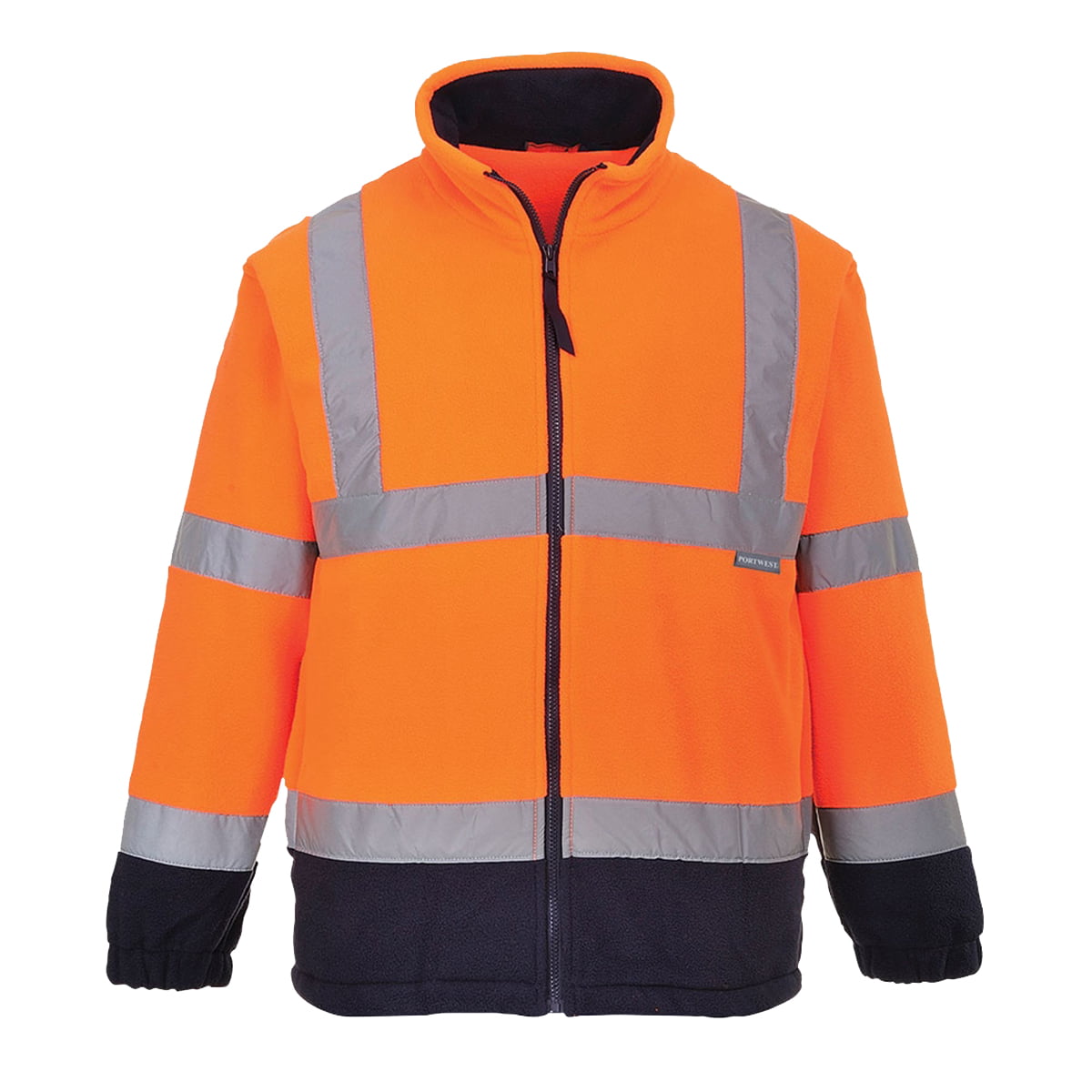 Mens Hi Vis Viz Visibility Premium Safety Work Fleece Lined Work Fleece Jacket