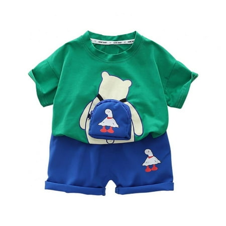 

URMAGIC Little Boys Shorts Set Toddler Boys Cotton Summer Short Sleeve T-Shirts and Shorts Clothing Sets 2PCS 1-7 Years