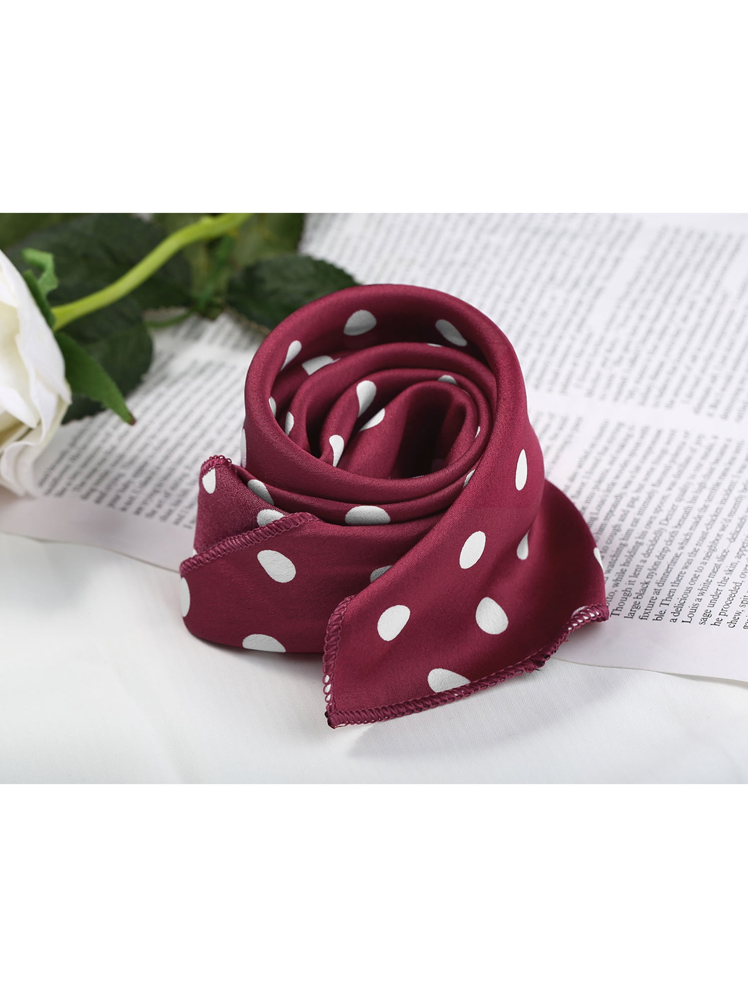Unique Bargains 19.7 Vintage Polka Dot Square Head Neck Scarf Kerchief Neckerchief"
