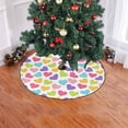thumbnail image 2 of FMSHPON Colorful Cartoon Love Heart Xmas Christmas Tree Skirt Stand Mat for Holiday Party Decoration Indoor Outdoor 36 inches, 2 of 3