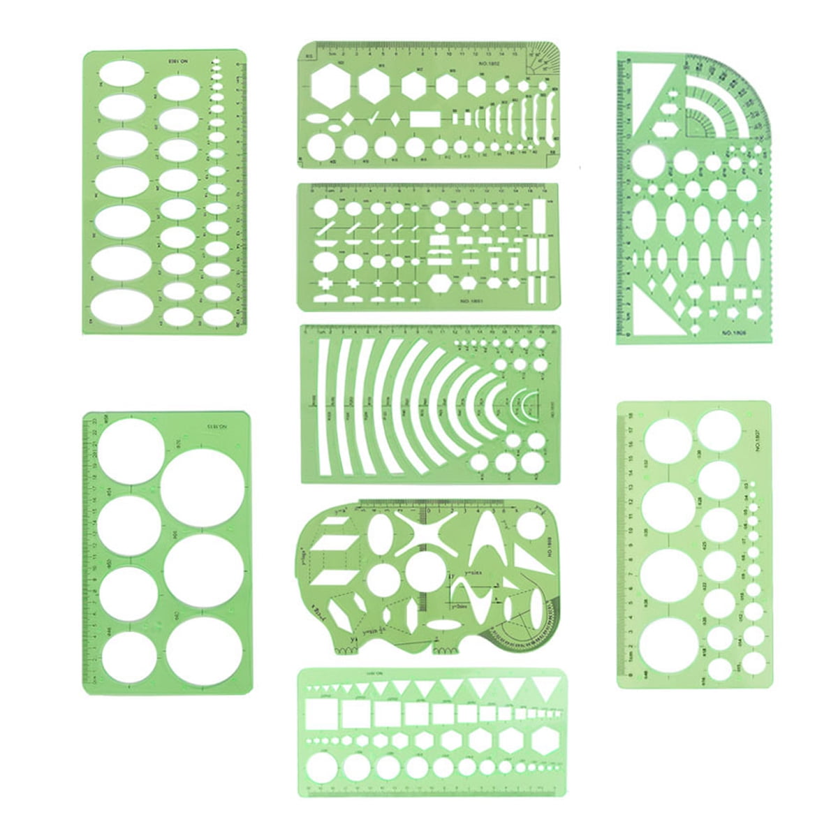 Regla De Dibujo Espiral Y Círculo | Kit Plantillas Geométricas Multiusos Para Manualidades, Diseño Y Bocetos