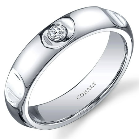 Peora 5mm Men's Solitaire Wedding Band Ring in Cobalt