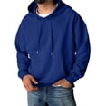 thumbnail image 5 of Delconic Mens Pullover Hoodie Long Sleeve Casual Athletic Sweatshirt with Kangaroo Pocket Drawstring Hood Relaxed Fit Dark Blue XL, 5 of 6