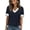 Navy Blue Off-White, variant on Ronuti Womens Short Sleeve Sweaters Lightweight Knit Tops Summer Shirts with Buttons Trendy