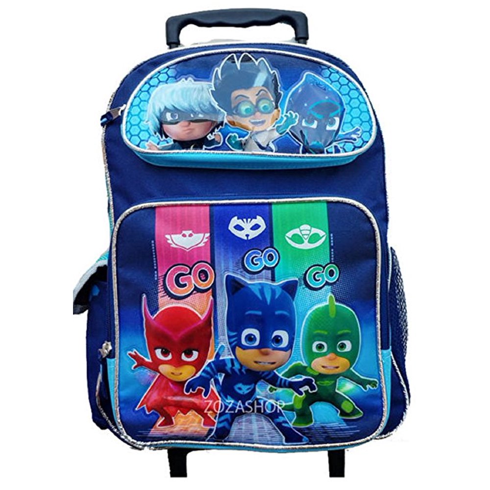 PJ Masks Large Rolling Backpack PJ Mask Team Go Go 16" School Bag