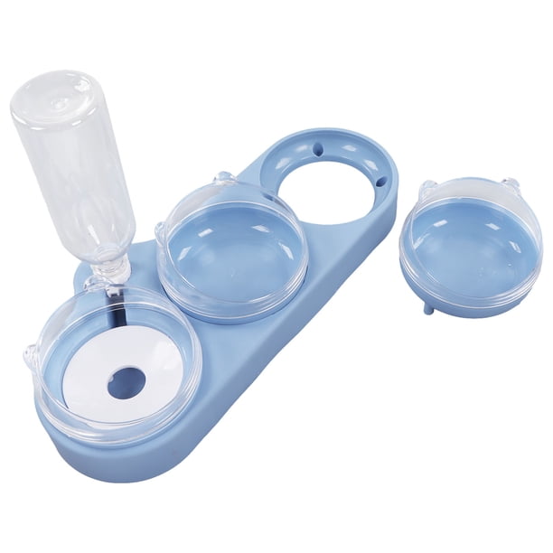 Juego de comedero de agua para cuencos de comida para mascotas, cuencos dobles para comida para gatos, cuencos dobles para comida para cachorros, juego de cuencos para comida seca y húmeda para gatos, funcionalidad inteligente Jadeshay A