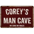 thumbnail image 1 of COREY'S Man Cave Sign Garage Mancave Decor Accessories Signs Vintage Retro Rustic Tin Wall Art Name Home Beer Dads Gift 8 x 12 Matte Finish Metal 108120003144, 1 of 1