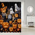 thumbnail image 2 of Manfei Cartoon Cute Ghost Shower Curtain 72Wx84L,Fall Thanksgiving Print Halloween Bathroom Shower Curtain, 2 of 5