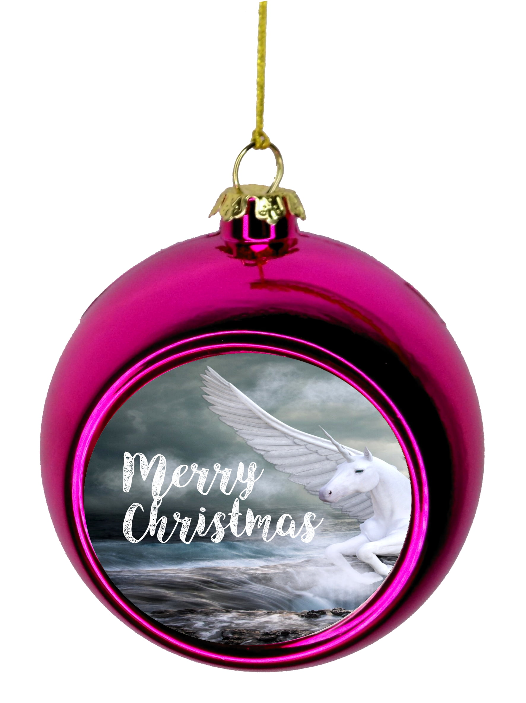 Accessory Avenue Unicorn Ornament Christmas White Watercolor