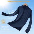 thumbnail image 5 of TACVASEN Men's UPF 50+ Sun Shirts 1/4 Zip Up Fishing Running T-Shirts Lightweight Quick Dry Outdoor Athletic Long Sleeve Tops, Navy, 2XL, 5 of 8