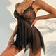 thumbnail image 3 of Gibobby Pijamas para mujer Pijama sexy de encaje para mujer Lencería sexy Traje de pijama con tirantes de malla(Negro,G), 3 of 5