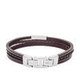 thumbnail image 2 of Pulsera Fossil de cuero marrón ajustable para hombre JF03323040, 2 of 4