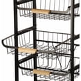 thumbnail image 3 of Sensch  5 Tier Fruit Rack for Kitchen Large Pull-out Wire Basket With Wood Top and Wheels, Kitchen Storage Cart for Fruit Vegetable, 3 of 9