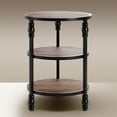 Round Side Table, 3Tier End Table Living Room Accent Table with