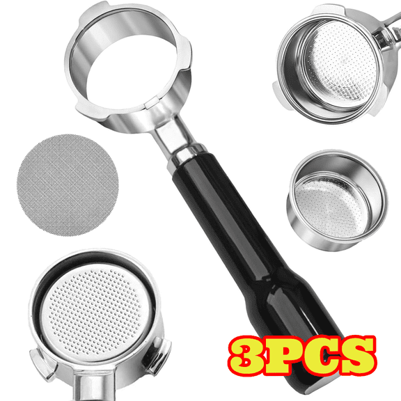 54 mm Bottomless Portafilter Fits Barista Express and 54 mm Machines, Espresso Bottomless Portafilter with Puck Screen 53.5 mm and Stainless Steel Filter Basket