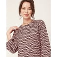 thumbnail image 4 of Moomaya Printed Asymmetric Tops For Women, Poly Rayon Long Sleeve Tunic Top, 4 of 8