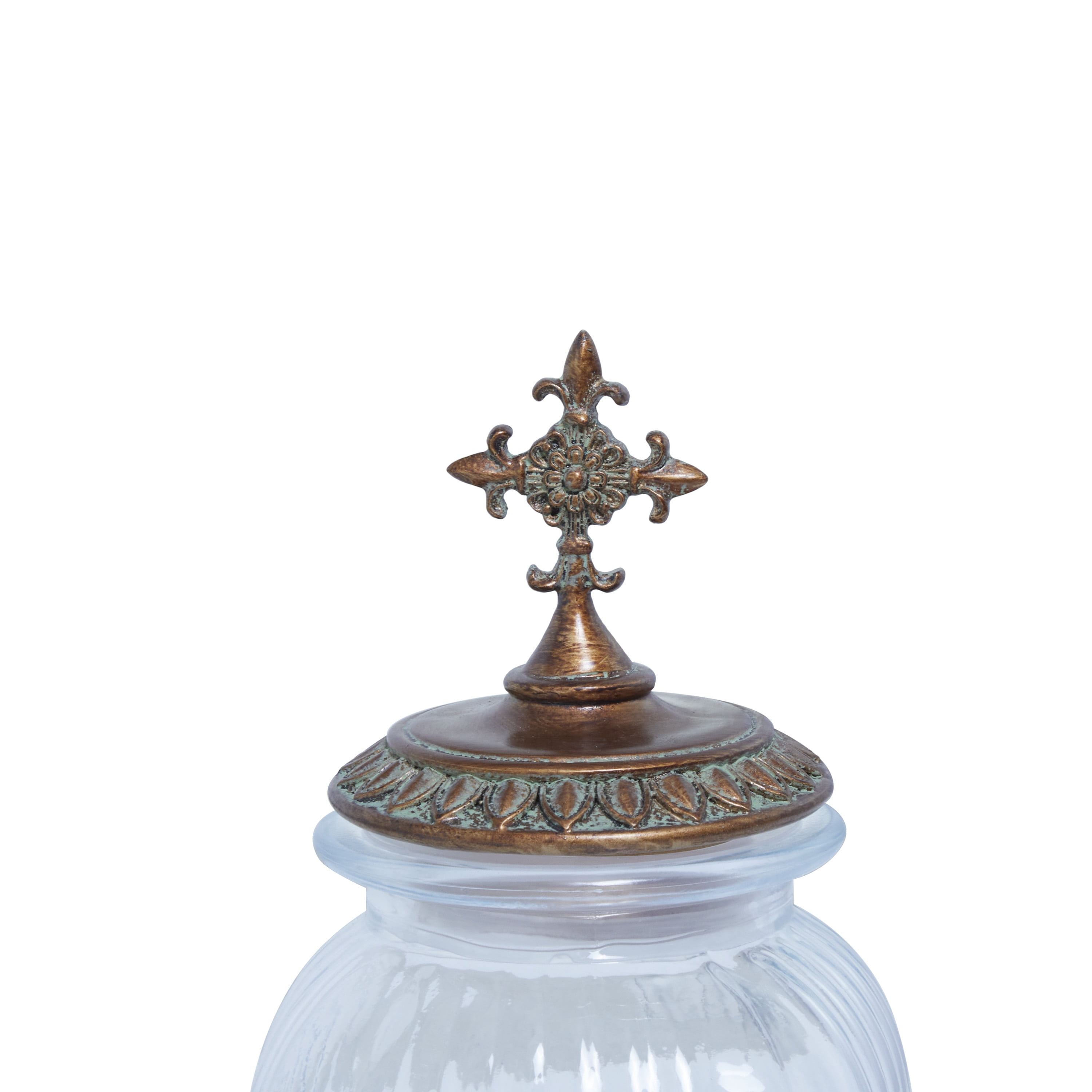 DecMode 15", 13", 11"H Clear Glass Decorative Jars, 3-Pieces
