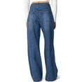thumbnail image 3 of Hogleaql Women's Soft Mid-Rise Wide Leg Jeans Trendy Y2k Stretchy Wide Leg Button Denim Jeans with Pockets Loose Trousers Royal BlueL, 3 of 3