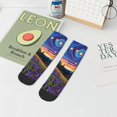 thumbnail image 7 of Rocae Galactic Night Over Meadow for Premium Adult Socks,Comfortable, Breathable, and Durable Socks, Perfect for Everyday Wear, 7 of 7