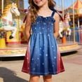 thumbnail image 2 of CAUYDY 1T 2T 3T Toddler Girls 4th of July Clothes 4T 5T 6T Kids Girl Outfit Baby Stars Stripes Sleeveless Dress Independent's Day Suit Children's Gift (Sizes 5-6 Years,Blue), 2 of 6