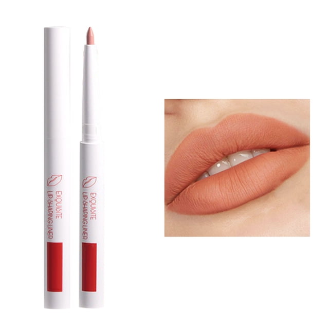 Color Rendering Is Not Easy To Smudge Lasting And Non Staining Cup Matt Gold Tube All Day Lipliner Flexible Tip Easy To Apply Smear Transfer Anti Mask 100% Harmless,Orange Lip Liner