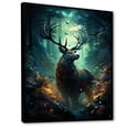 thumbnail image 2 of Designart "Green Moose captivate Forest" Animals Floater Framed Canvas Wall Art, 2 of 7