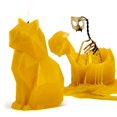 thumbnail image 1 of Vela 54Celsius Kisa Cat, amarillo mostaza, 17 x 7 x 11 cm, 20 horas, 1 of 8