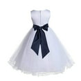 thumbnail image 2 of Ekidsbridal White Tulle Rattail Edge Flower Girl Dress Formal Photoshoot Gown Birthday Party Graduation Ceremony Wedding 829S S, 2 of 3