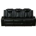 thumbnail image 6 of Gewnee Power Sofa Recliner Chair with 3 Recliners ,Home Theater Seating with Wireless Chargers,LED Lights and Hidden Arm Storage,Black, 6 of 12