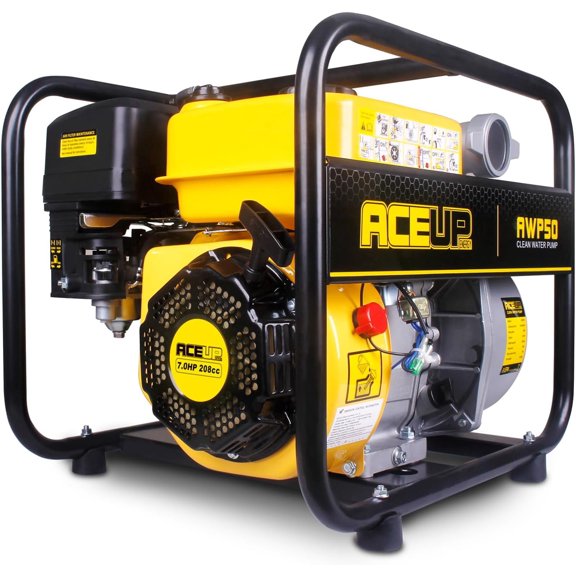 Aceup Energy Gas Water Pump 2 Inch, 158 GPM 7HP Gasoline Powered Water Pump, 208cc Portable Irrigation Pump, EPA Certified