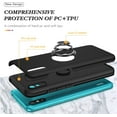 thumbnail image 5 of Case for Xiaomi Redmi 9A, Dual Layer Hard Military Phone Case with 360 Degree Ring Stand Silicone Bumper (Camera Protection) Magnetic Car Holder Protective Phone Cover Protector - Black, 5 of 15