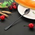 thumbnail image 3 of Stainless Steel Long Handle Ice Spoon Coffee Tea Spoons Tableware Decor Supplies (Black), 3 of 6